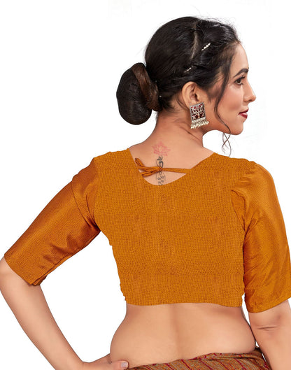 Turmeric Printed Silk Saree