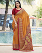 Maroon Printed Silk Saree