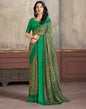 Green Printed Chiffon Saree