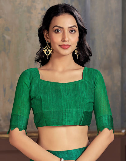 Green Printed Chiffon Saree