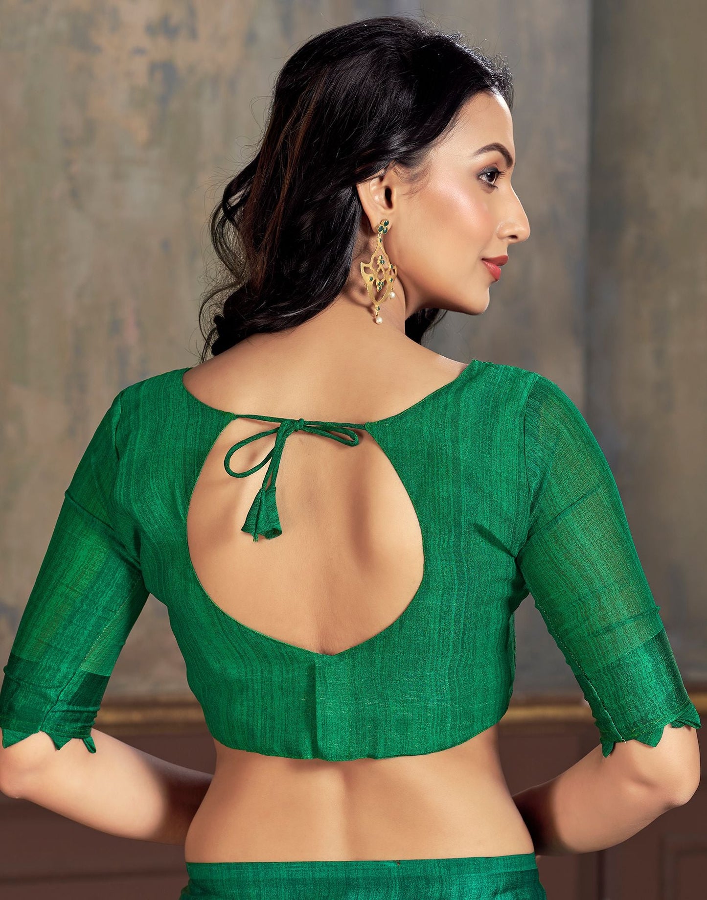 Green Printed Chiffon Saree