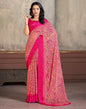 Pink Printed Chiffon Saree