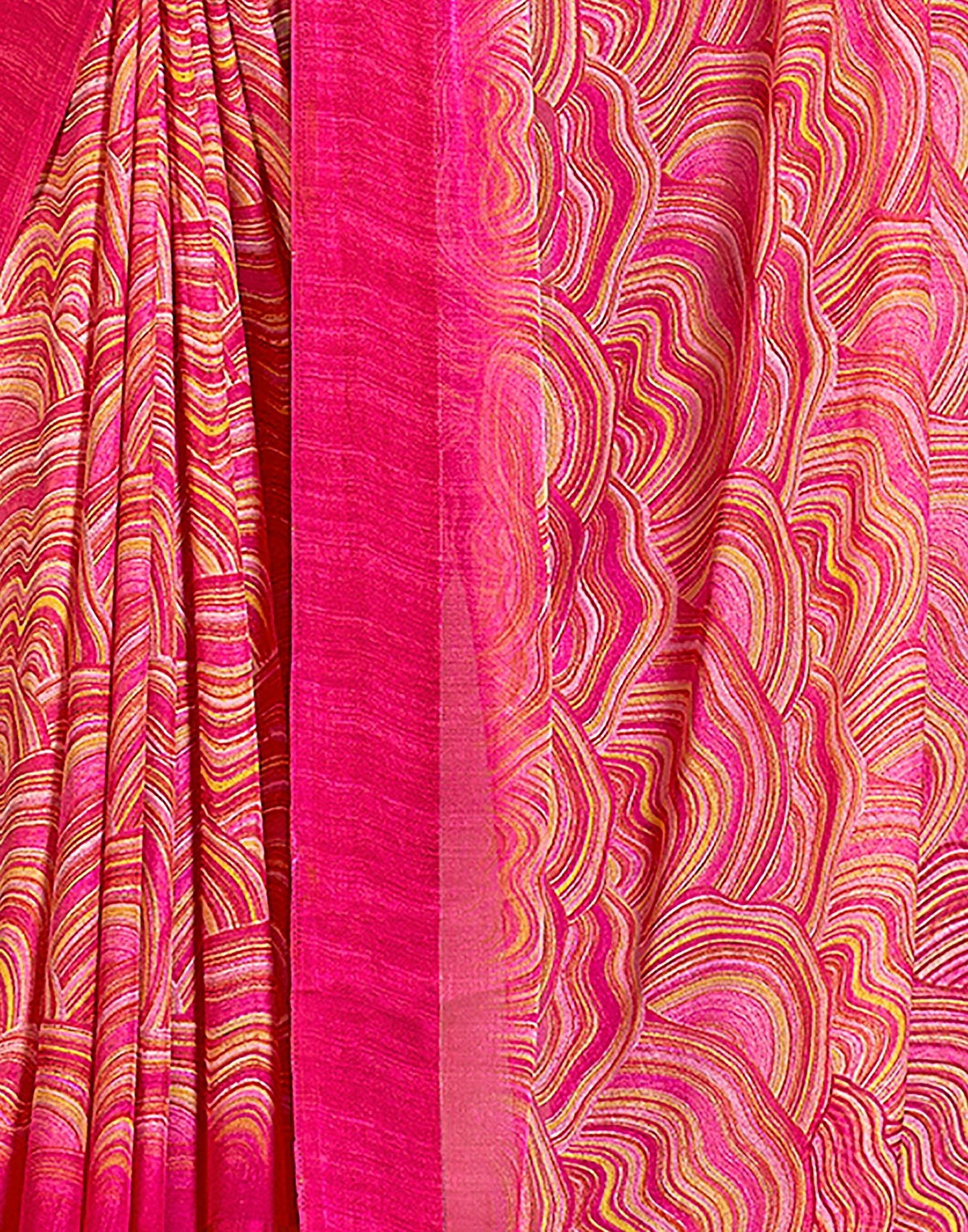 Pink Printed Chiffon Saree