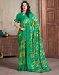 Green Printed Chiffon Saree
