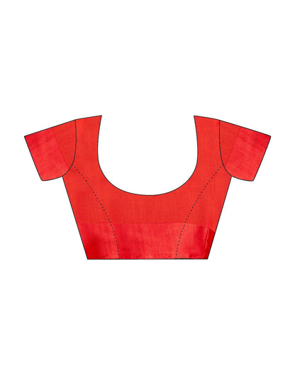 Red Printed Chiffon Saree