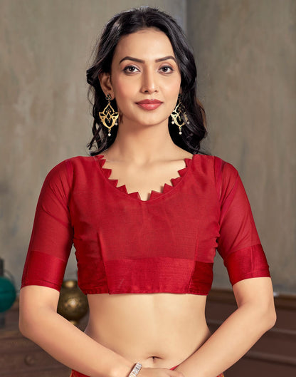 Maroon Printed Chiffon Saree