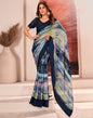 Blue Printed Georgette Saree