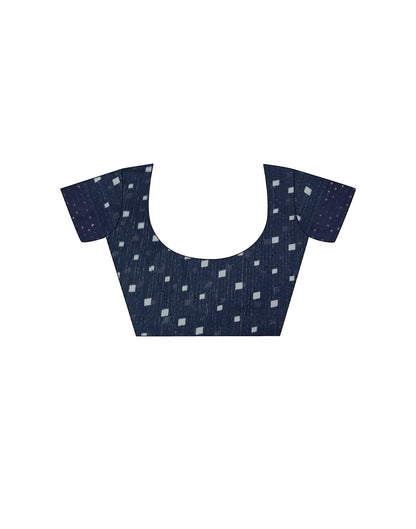 Blue Printed Georgette Saree