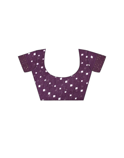 Wine Printed Georgette Saree