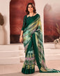 Green Printed Georgette Saree