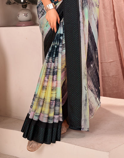Multicoloured Printed Georgette Saree