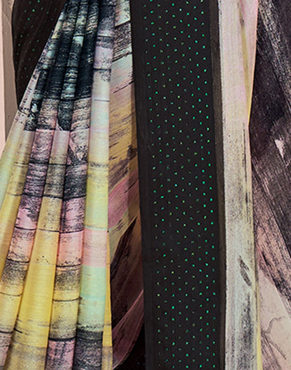 Multicoloured Printed Georgette Saree