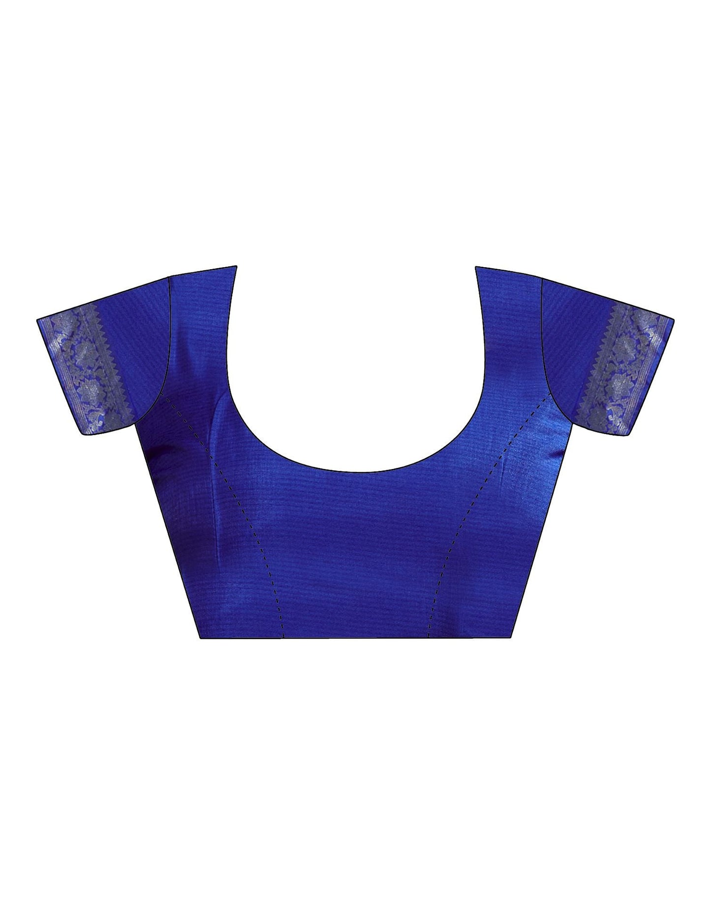 Dark Blue Printed Silk Saree