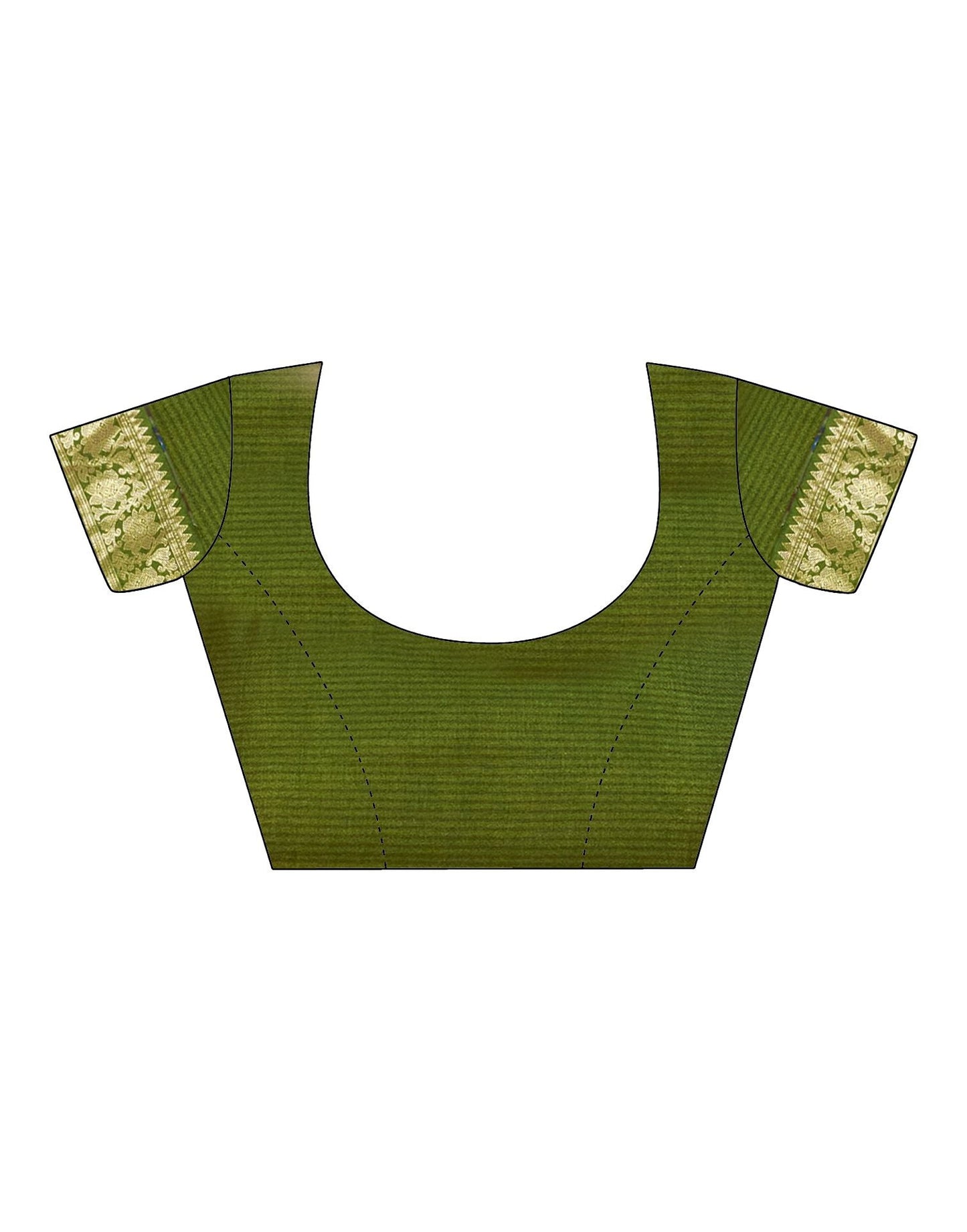 Mehndi Green Printed Silk Saree