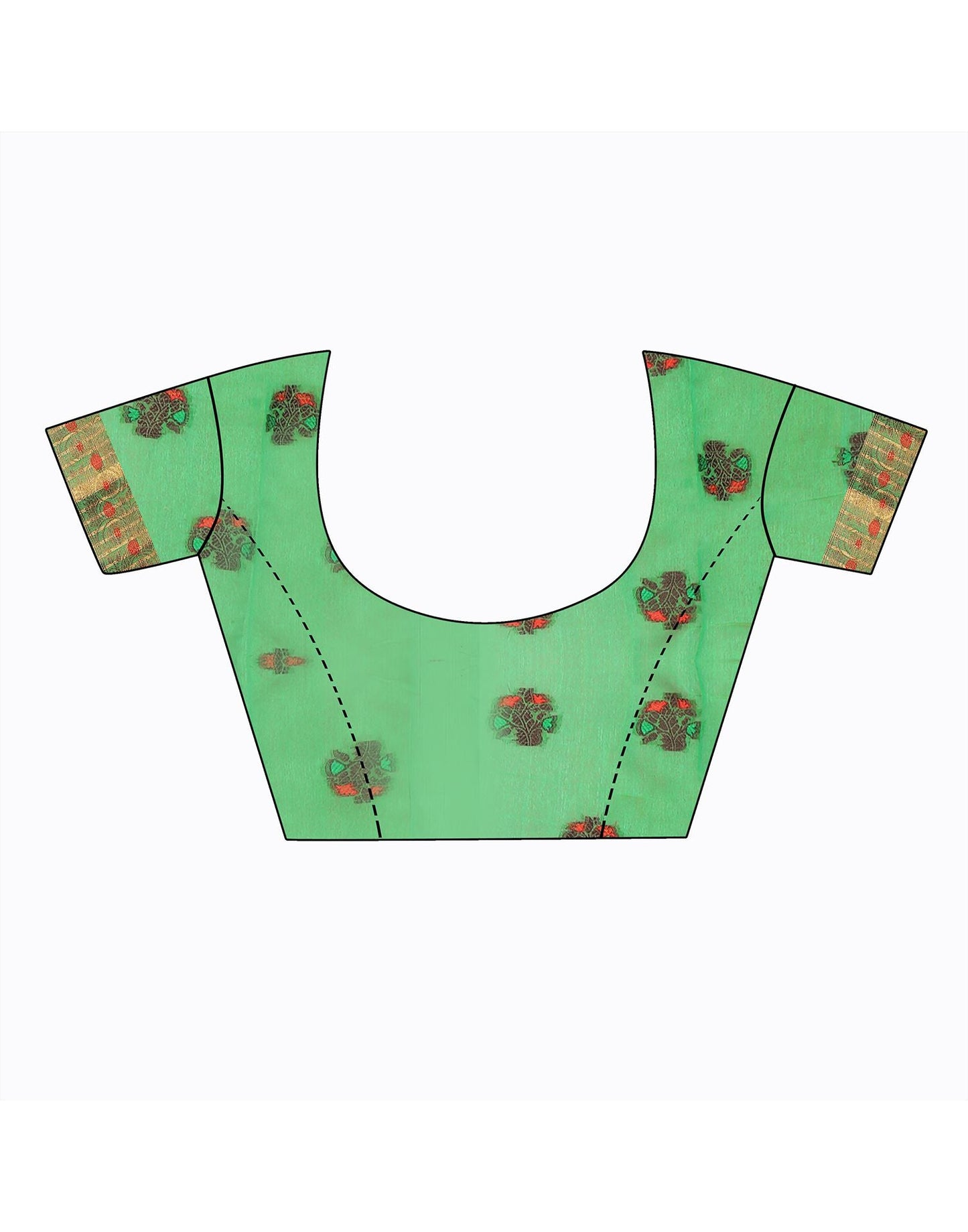 Dark Green Plain Cotton Saree