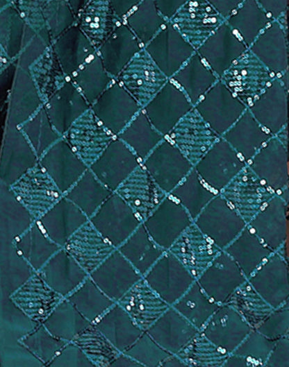 Dark Rama Plain Georgette Saree