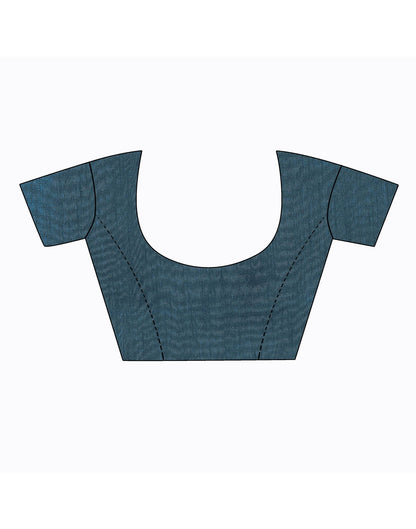 Dark Rama Plain Georgette Saree