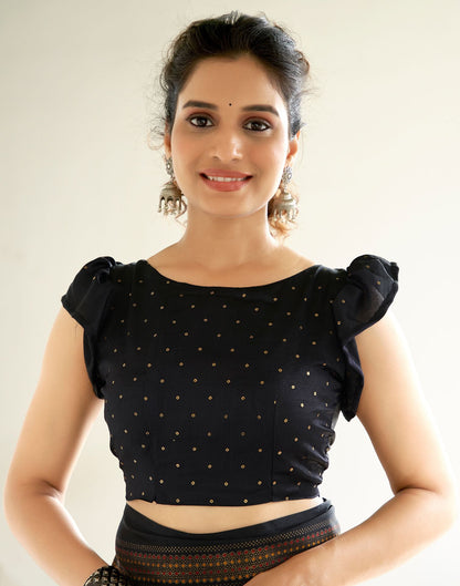 Black Printed Silk Saree