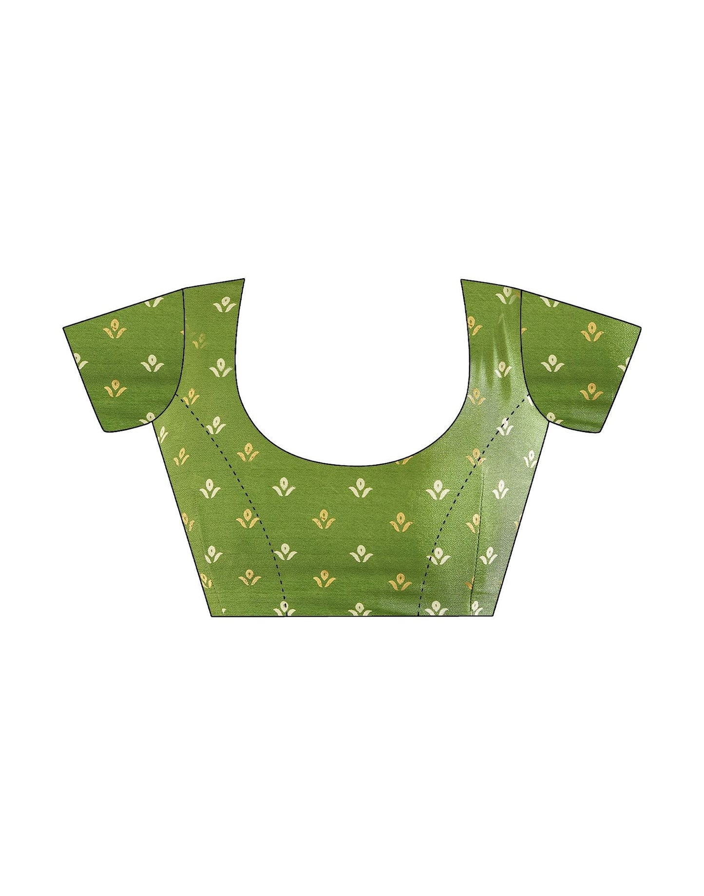 Pista Green Printed Silk Saree