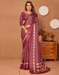 Maroon Printed Saree