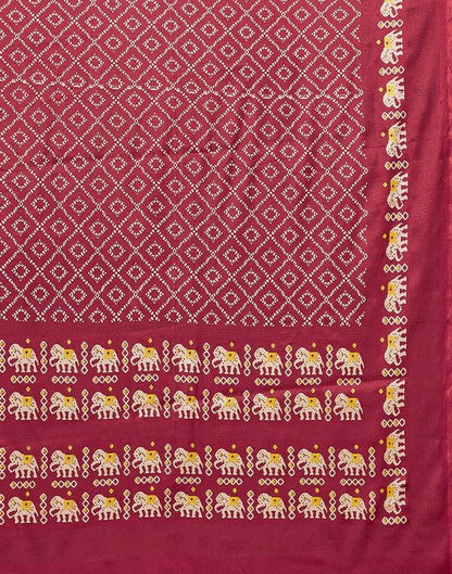 Maroon Printed Saree