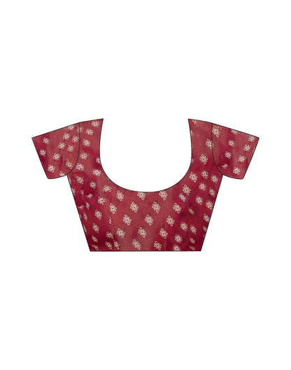 Maroon Printed Saree
