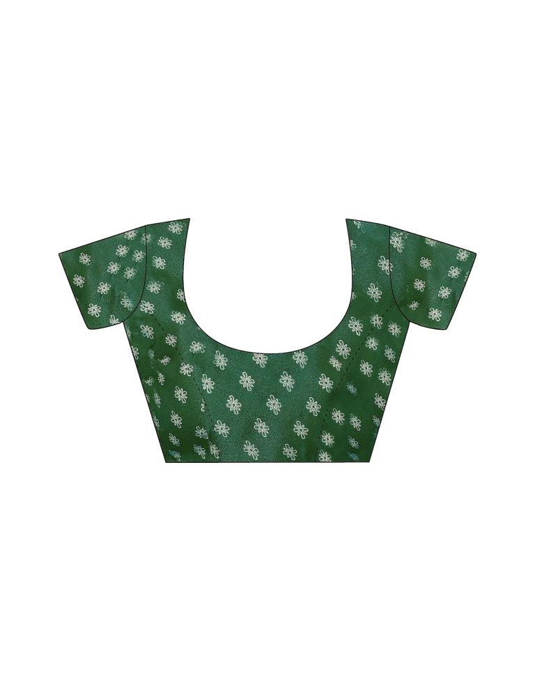 Dark Green Printed Saree