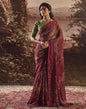 Wine Printed Georgette Saree