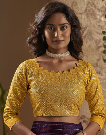 Deep Purple Printed Georgette Saree