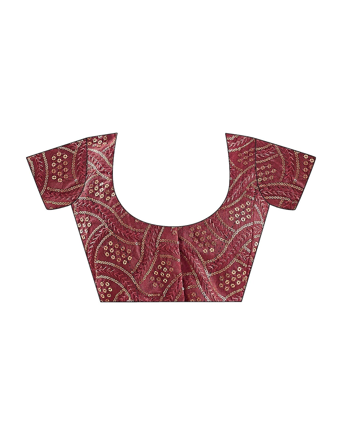 Dark Brown Printed Georgette Saree