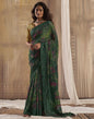 Mehndi Green Printed Georgette Saree