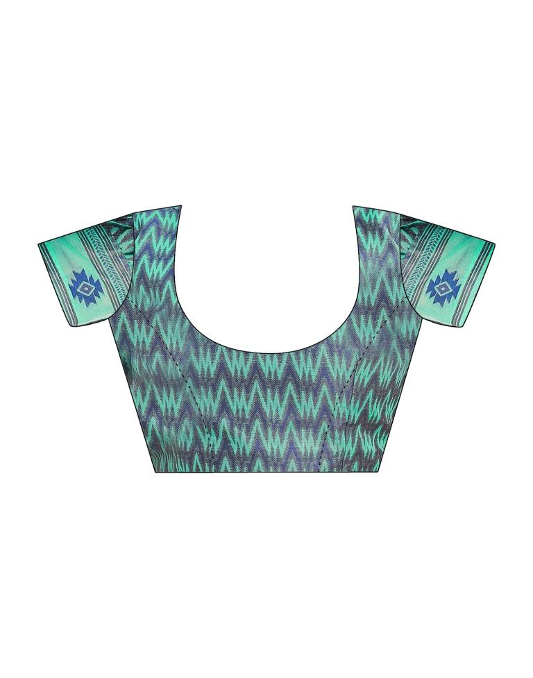 Turquoise Silk Plain Saree