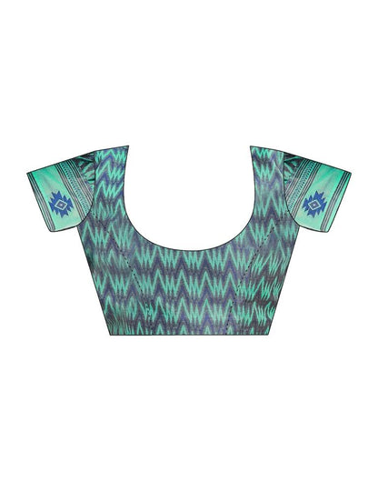 Turquoise Silk Plain Saree