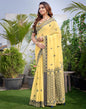 Yellow Silk Plain Saree