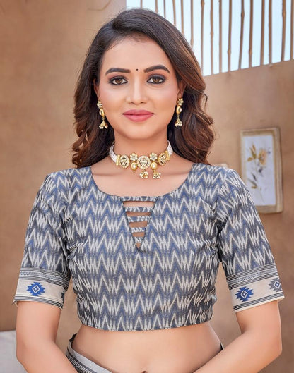 Beige Silk Plain Saree