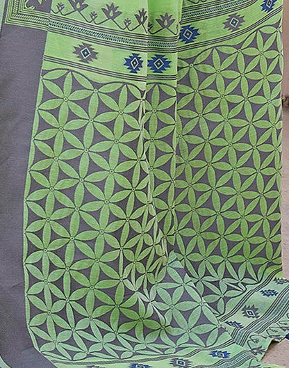 Pista Green Silk Plain Saree