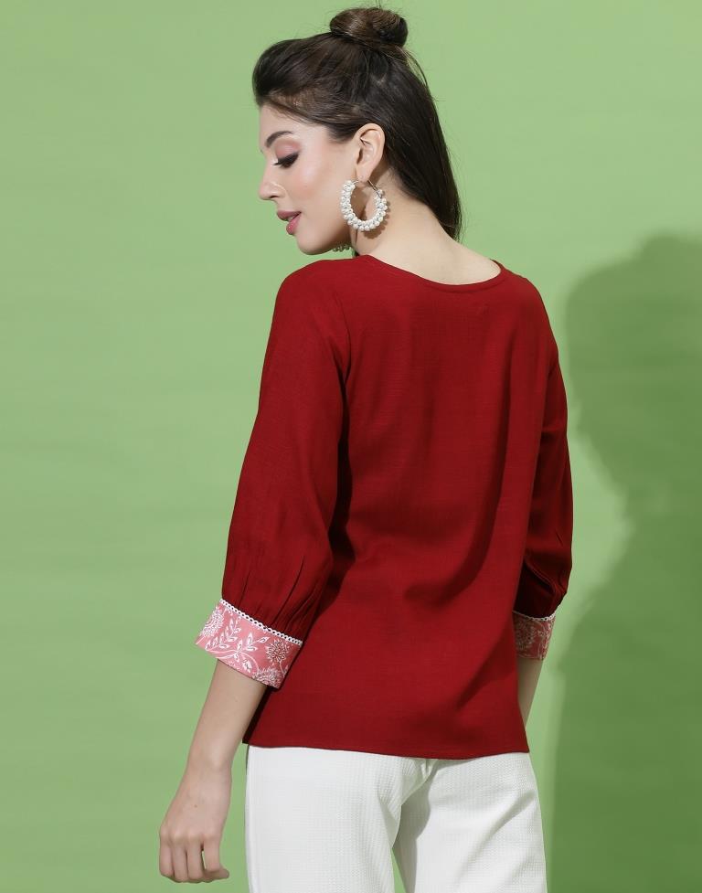Red Gathered Top | Sudathi
