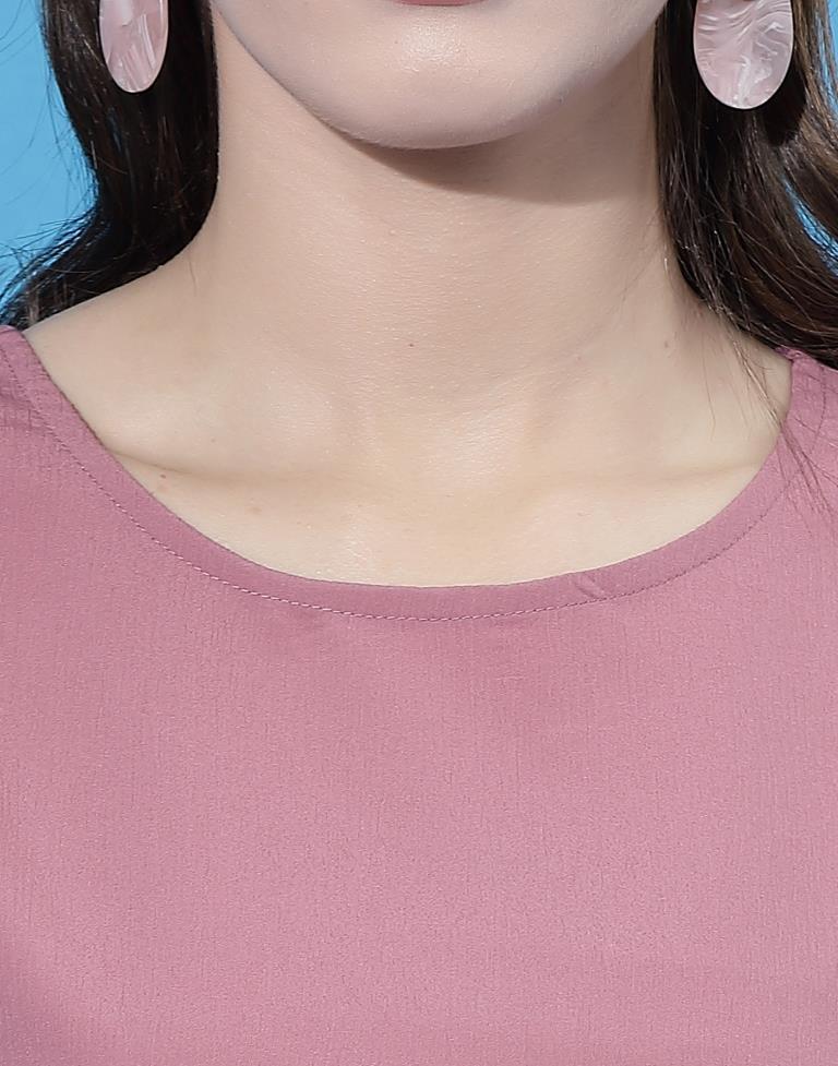 Onion Pink tie up Sleeve Top | Leemboodi