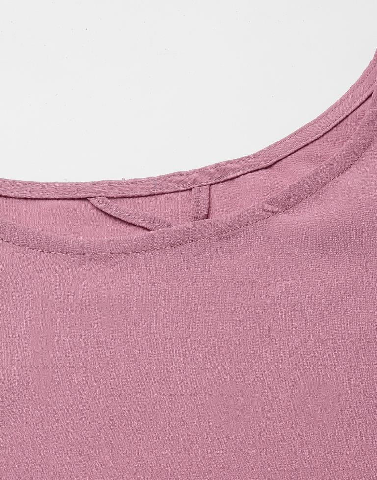 Onion Pink tie up Sleeve Top | Leemboodi