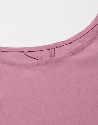 Onion Pink tie up Sleeve Top | Leemboodi