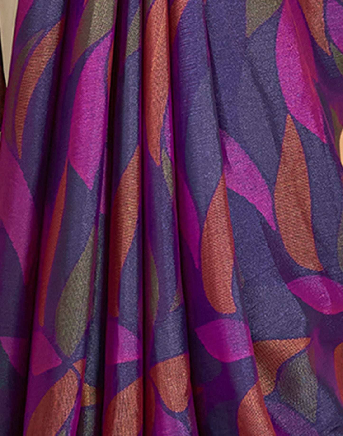 Violet Printed Chiffon Saree