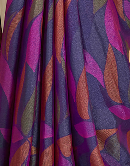 Violet Printed Chiffon Saree