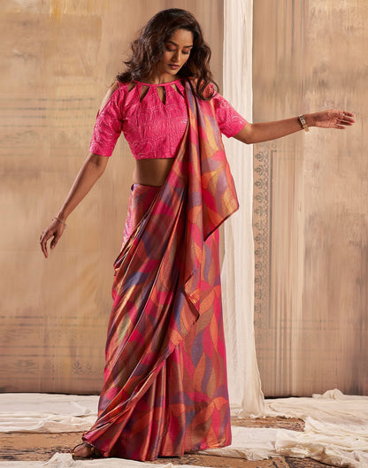 Mustard Printed Chiffon Saree