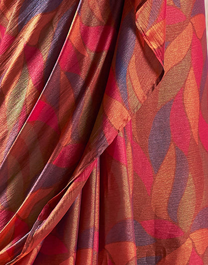 Mustard Printed Chiffon Saree