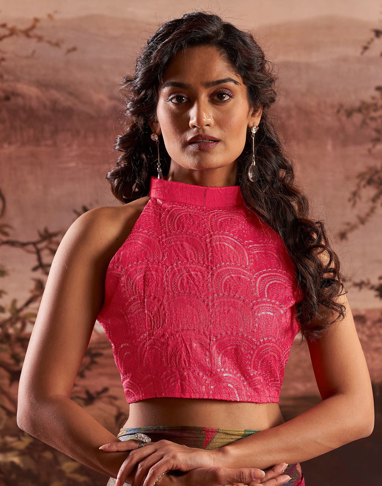 Mehndi Green Printed Chiffon Saree