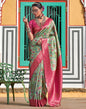Light Pista Green Printed Silk Saree