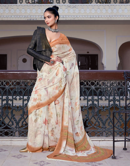 Multicoloured Printed Georgette Saree