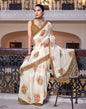 White Printed Georgette Saree