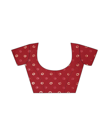 Red Printed Georgette Saree