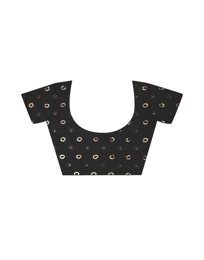 Black Printed Georgette Saree